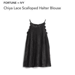 Fortune + Ivy Stitch Fix scalloped halter top NWT